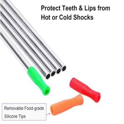 Silikon Mulut Sedotan Stainless TERMURAH - Stainless Steel Straw Silicone Tips Cover (BIASA &amp; BOBA)