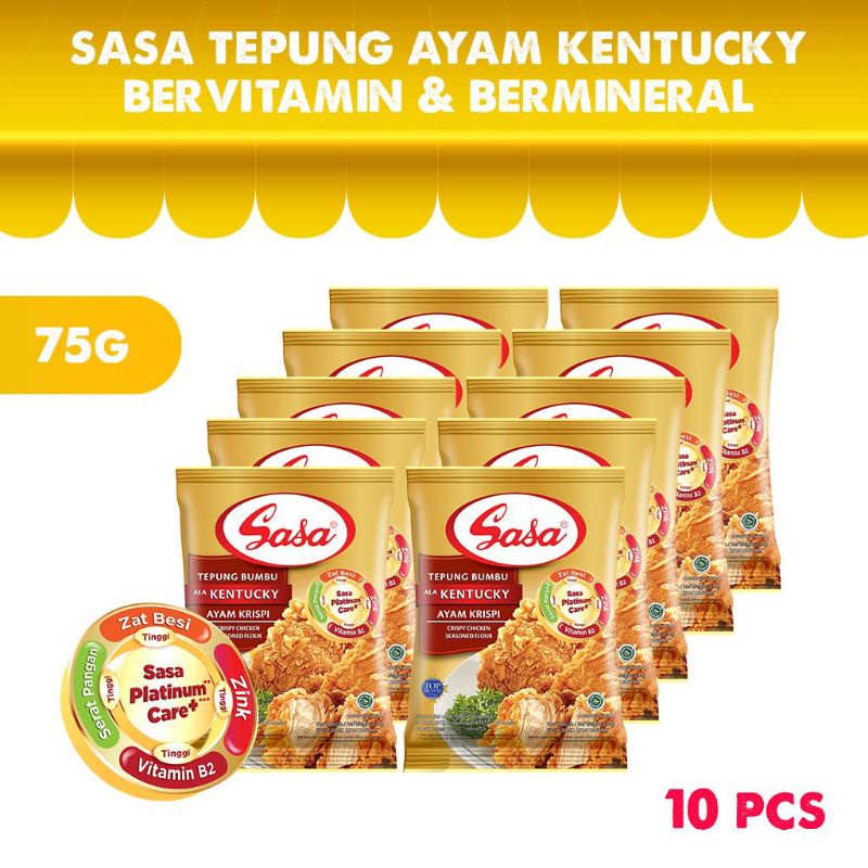 

Sasa Tepung Ayam Kentucky Bervitamin & Bermineral 75gr - 10pcs