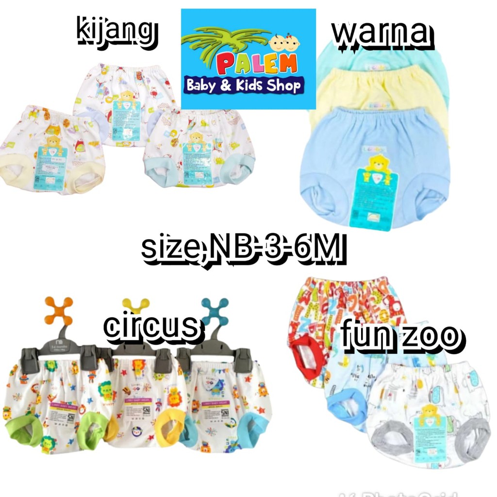 libby celana pop newborn , 3-6bulan , anak/besar isi 3pcs warna&amp;motif