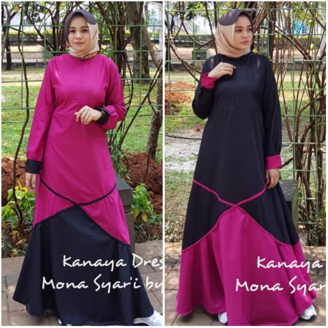 Kanaya Dress ORI Mona Syari ME collection gamis wanita murah berkualitas/gamis realpicture
