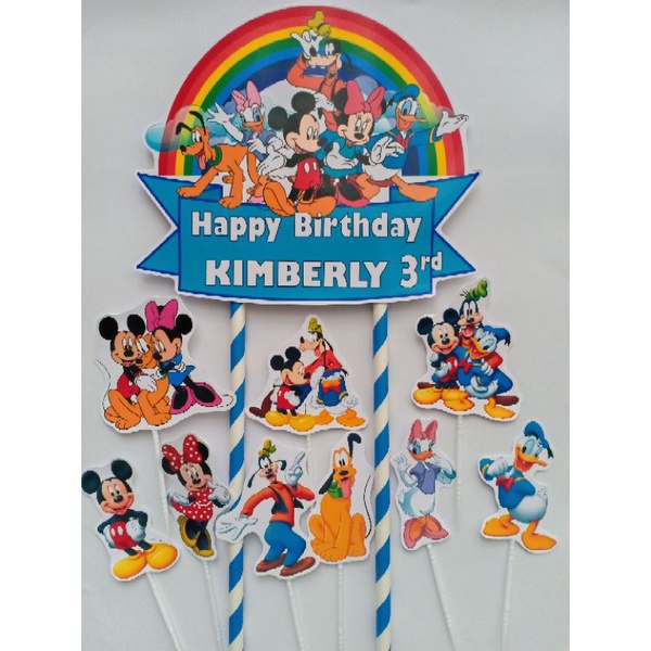 Jual TOPPER CAKE - HIASAN KUE ULANG TAHUN GAMBAR MICKEY MOUSE AND