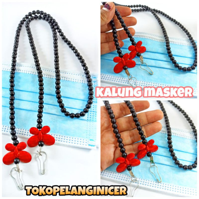 Strap Masker-Kalung Masker Mutiara Kupu- Tali Gantungan Masker Murah-Strap Mask Chain Korea