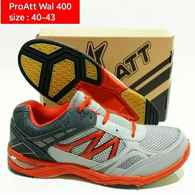 Sepatu Sneakers Tali Pria Pro Att Wal 400 Grey Red Murah Dan Terbaru