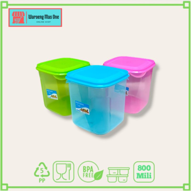 Toples Kotak 800ml Plastik / Toples Kue Kering 800ml / Toples Serbaguna KMP Zayn 800ml