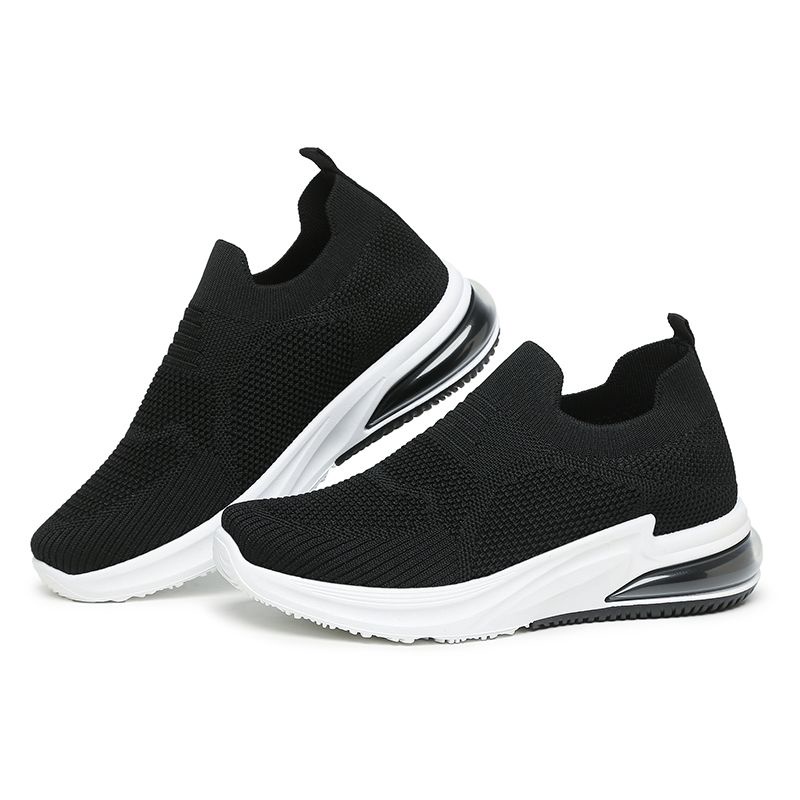 [GROSIR][COD] SEVEN_DAY SEPATU RAJUT WANITA OLAHRAGA TANPA TALI SPORT SHOES HITAM A-668