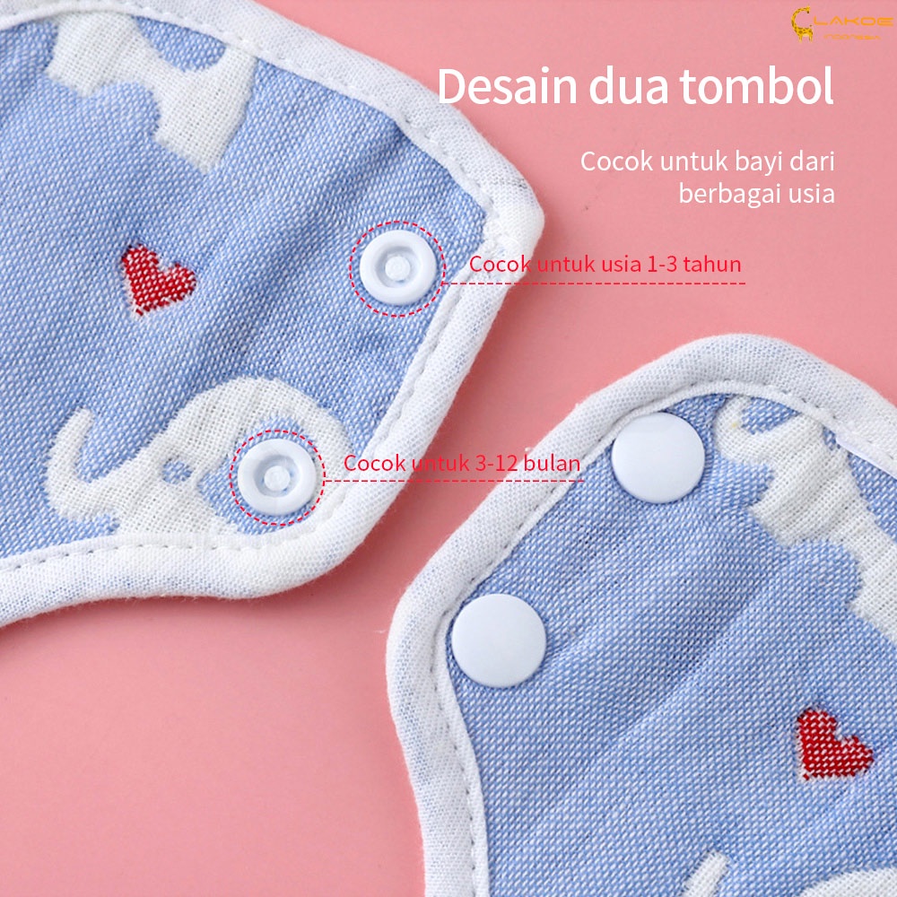 LAKOE bib bayi slabber bayi 6 lapis Celemek Makan Bayi Bahan Katun Gauze