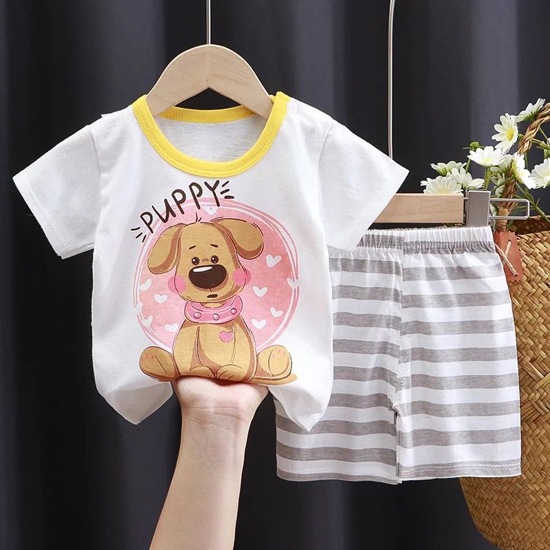 setelan pendek bayi 0-3 TAHUN  / baju bayi import baju anak baju bayi lucu stelan bayi baju santai bayi