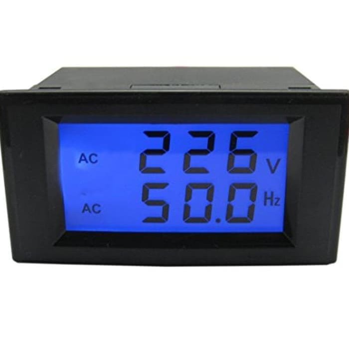 Dual Voltmeter Hertz Meter AC LCD voltmeter Frekuensi PLN