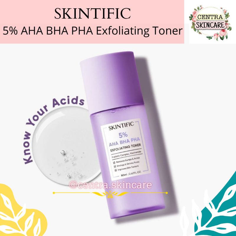 Jual SKINTIFIC 5% AHA BHA PHA Exfoliating Toner | Shopee Indonesia