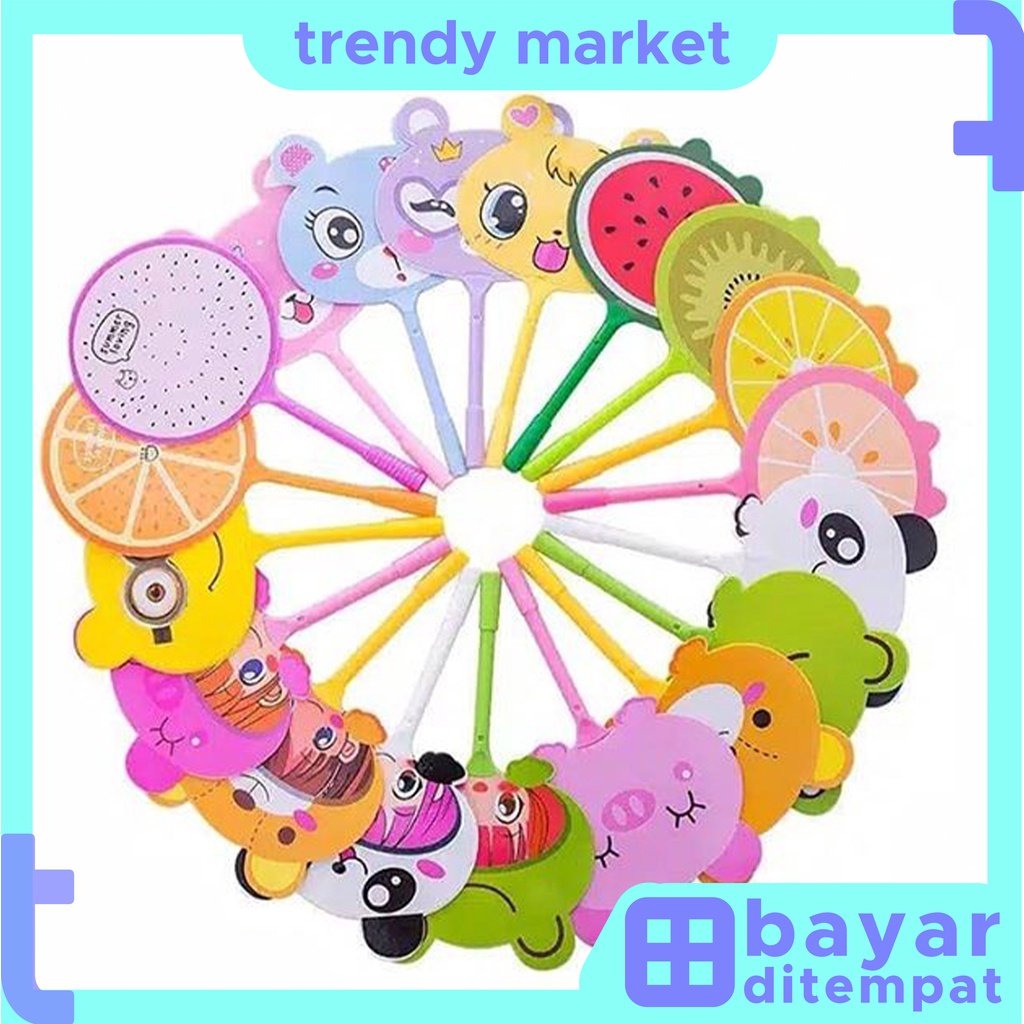 

TrendyMarket COD Pulpen BTS Kipas Motif Karakter Lucu Animal Buah Pena Kipas Karakter Import U09