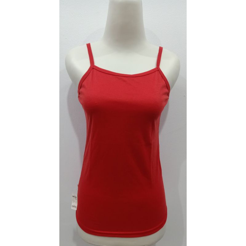 TANKTOP WANITA - TANK TOP TALI KECIL - SINGLET - KAOS DALAM WANITA L & XL-Merah