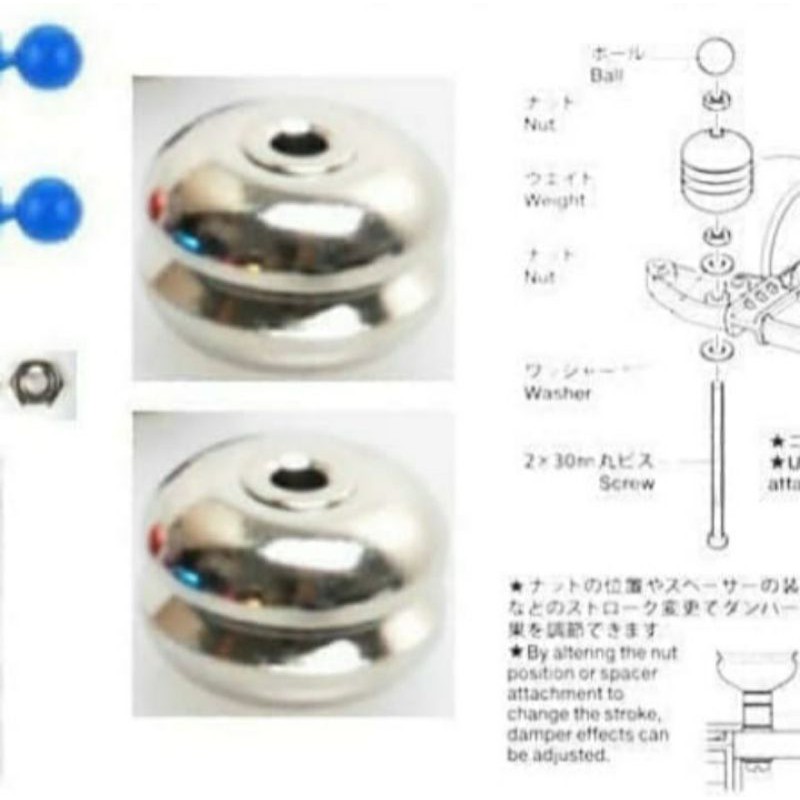 Rep tamiya mas damper galon besar