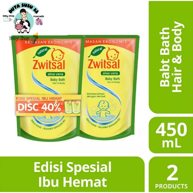 Zwitsal 2in1 Hair &amp; Body Twin Pack/450ml/600ml