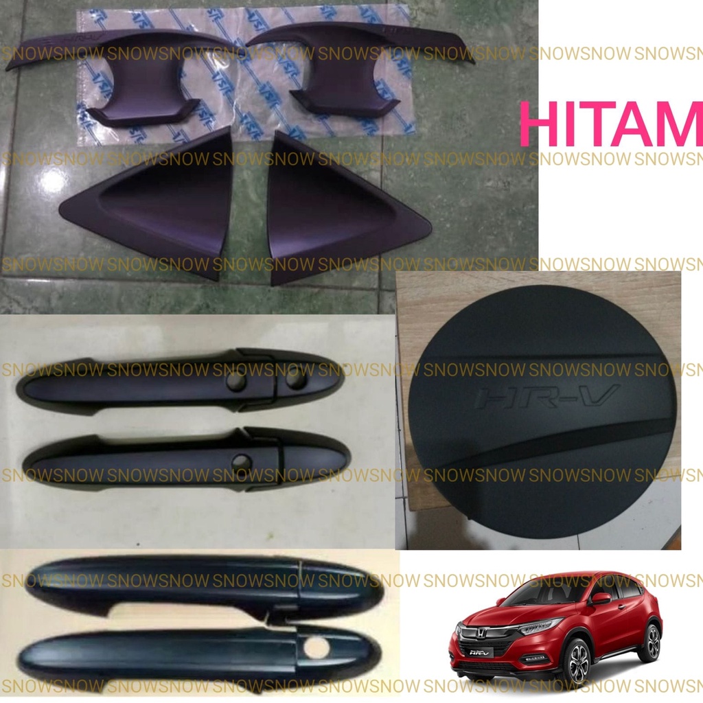 Paket Outer Handle Tank Cover Honda Hrv Hitam Doff Chrome