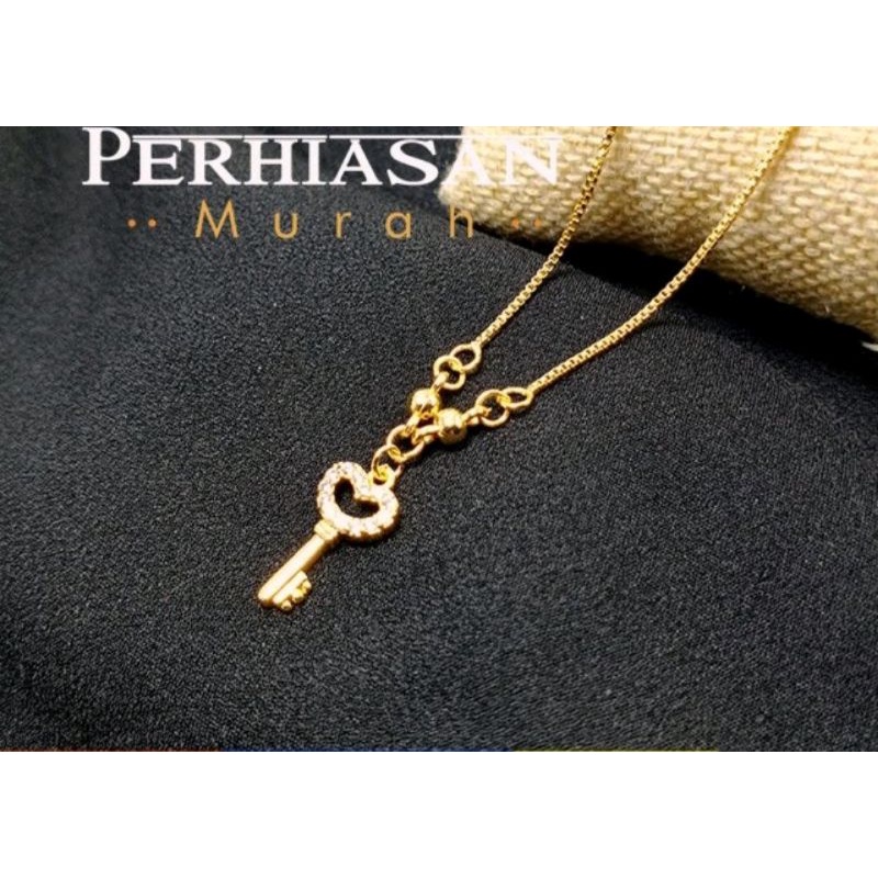 Kalung Anak Motif Kuncin Gold Perhiasan Wanita Fahion TERBARU