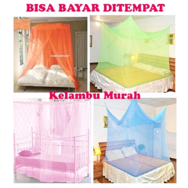 Grosir Kelambu Tidur Persegi Dewasa Bebas Nyamuk & Bahan Kimia - Kelambu Jumbo polosan