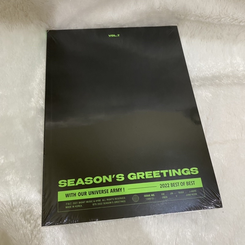 BTS season's greetings 2022 sg22 sharing DIARY pc rm jin suga jimin jhope v jk taehyung jungkook seo
