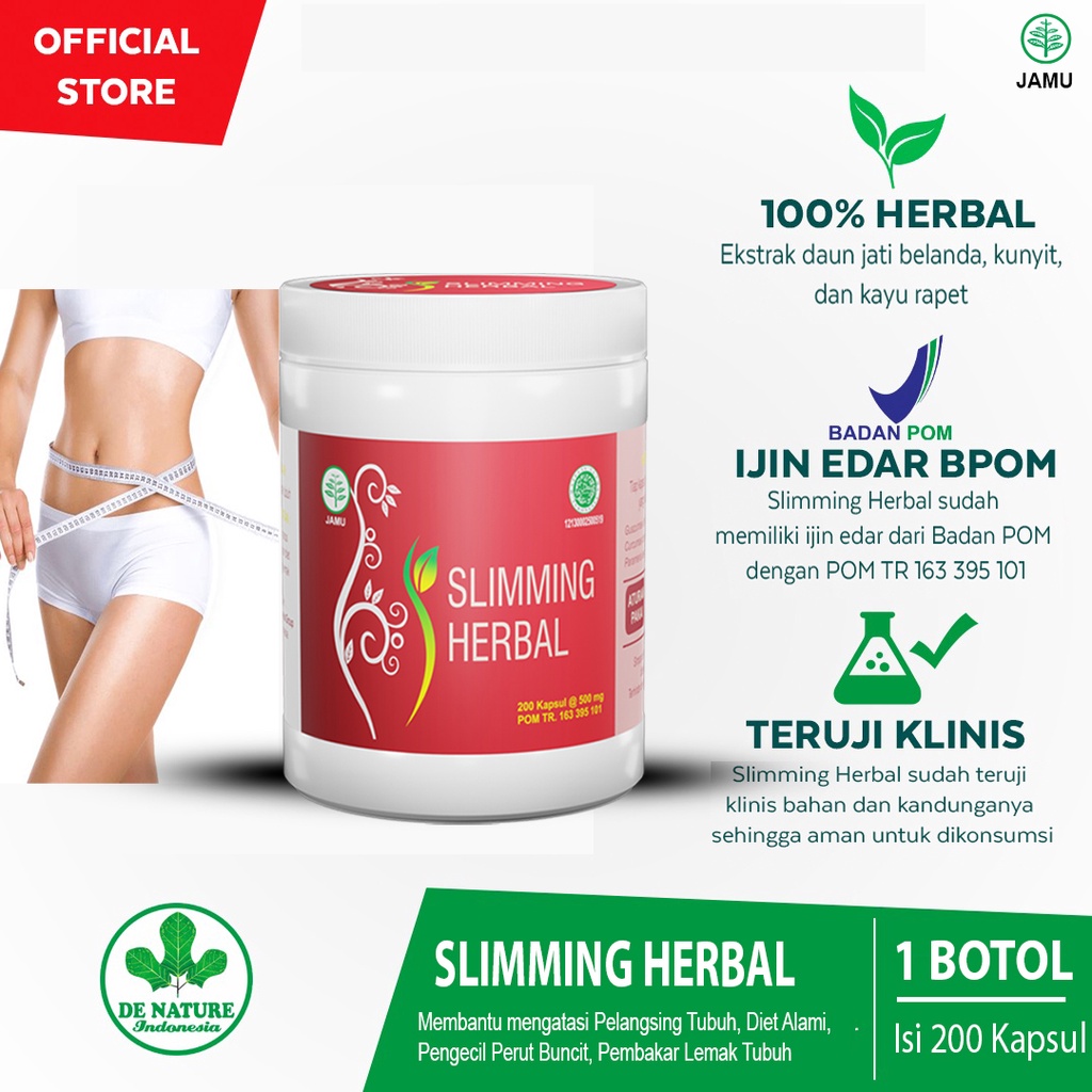 SLIMMING BESAR Obat Herbal Pengecil Perut BUNCIT PRIA WANITA Pelangsing Tubuh Susut Perut Pembakar L