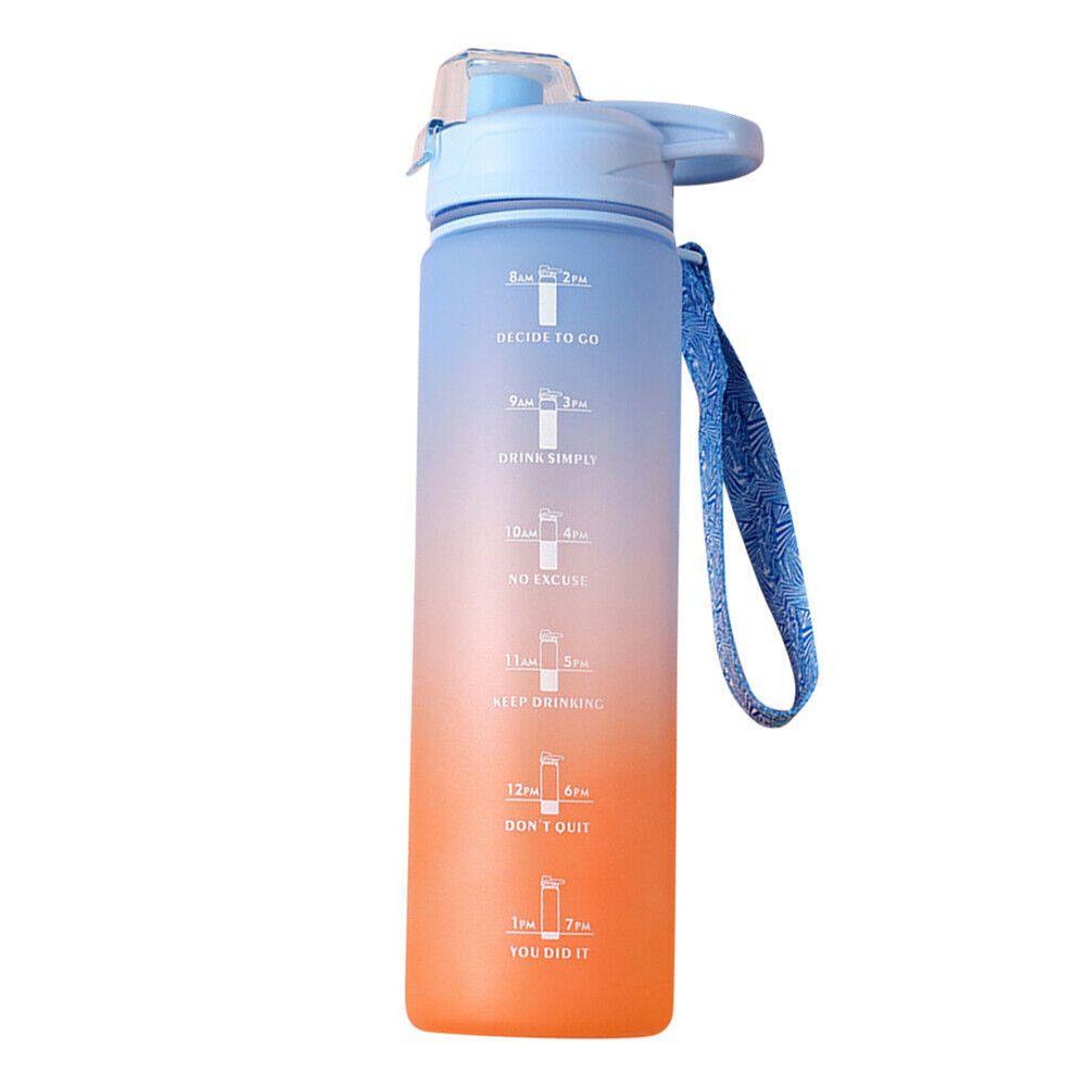 Solighter Botol Air Minum 1L Dengan Sedotan Motivasional Untuk Olahraga / Travel