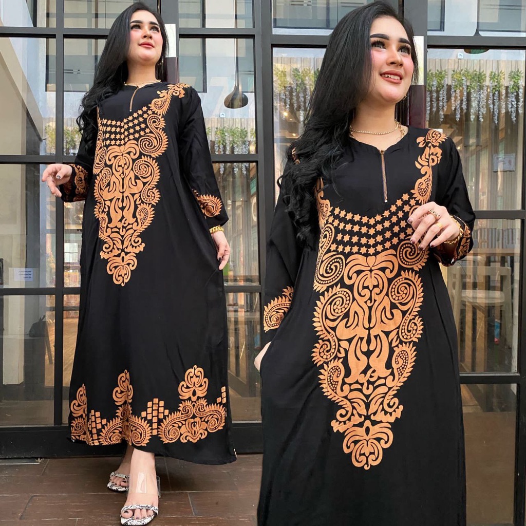 COD | Long dress ISTANBUL wanita tidur murah batik baju tidur menyusui murah lengan panjang