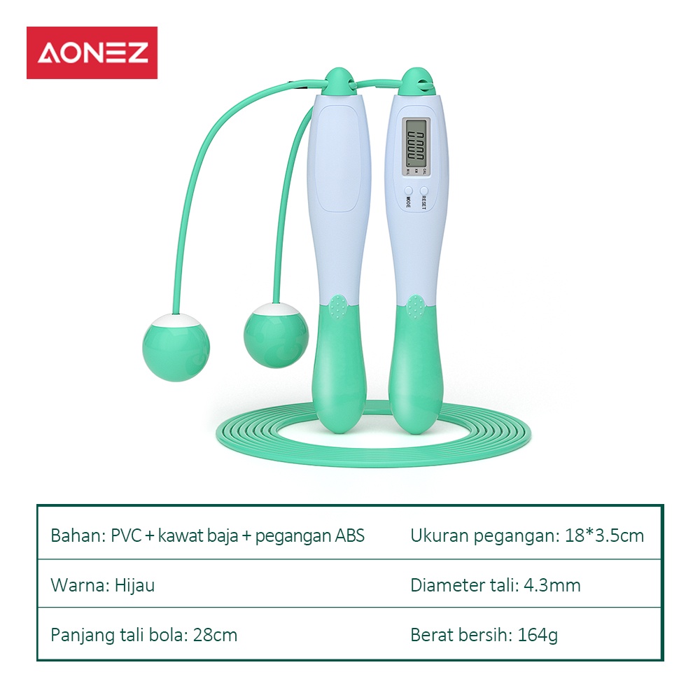 Aonez Lompat Tali Digital Menghitung Tali Lompat Tali Tanpa Kabel, Alat Pelatihan Lompat Tali, Latihan Kalori, Latihan Kebugaran skiping olahraga-7