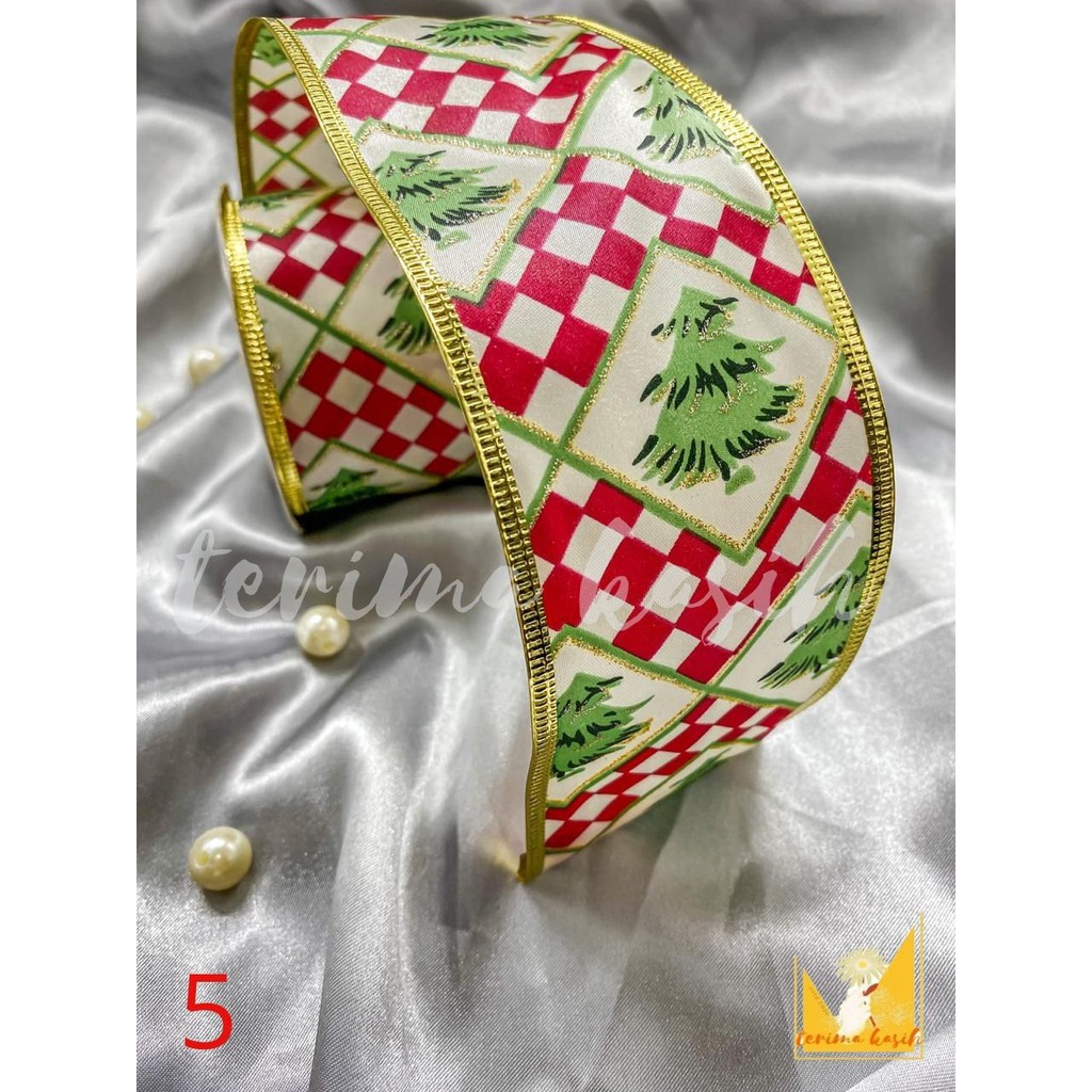 

PITA HIASAN POHON NATAL ROLL-TERIMAKASIH-圣诞节（丝带）