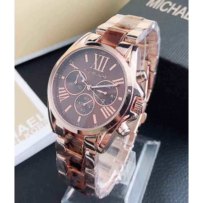 ✅COD MK Michael Kors Jam Tangan Quartz Dengan Strap Keramik Women Ceramics Watch INS Tiktok Hot-Cokelat