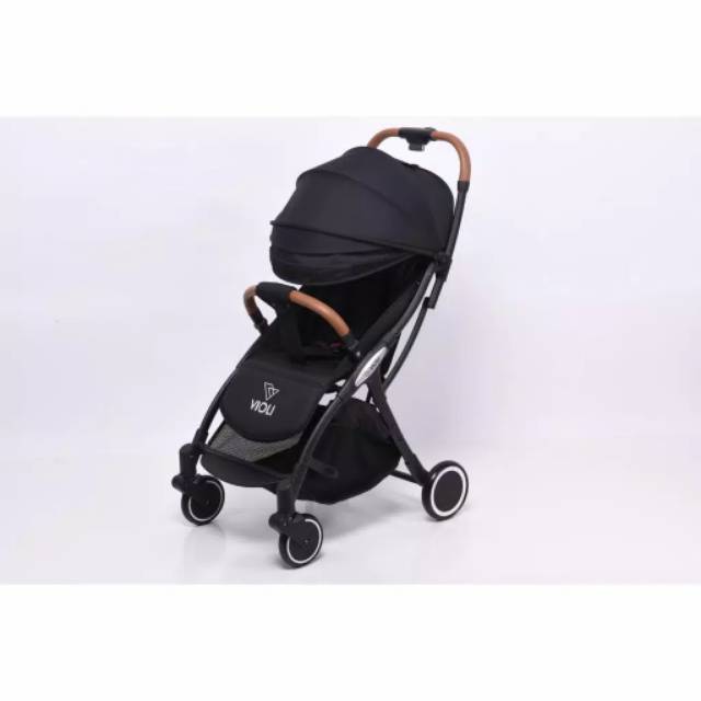 Violi Stroller : Auto Fold Gray / Black – Kereta Dorong Bayi