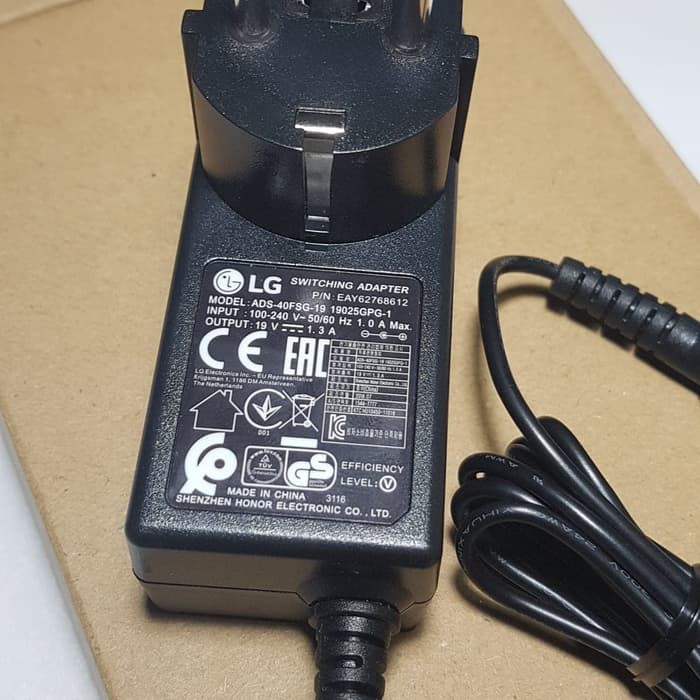 Adaptor Charger LED LCD Monitor TV LG 19v-1.3A Original