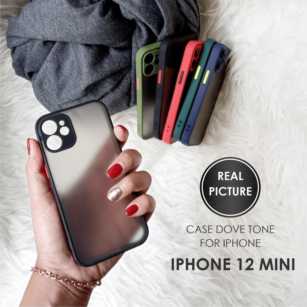 CASE HP IPHONE 12 MINI SOFTCASE DOVE MATTE PLUS PELINDUNG CAMERA