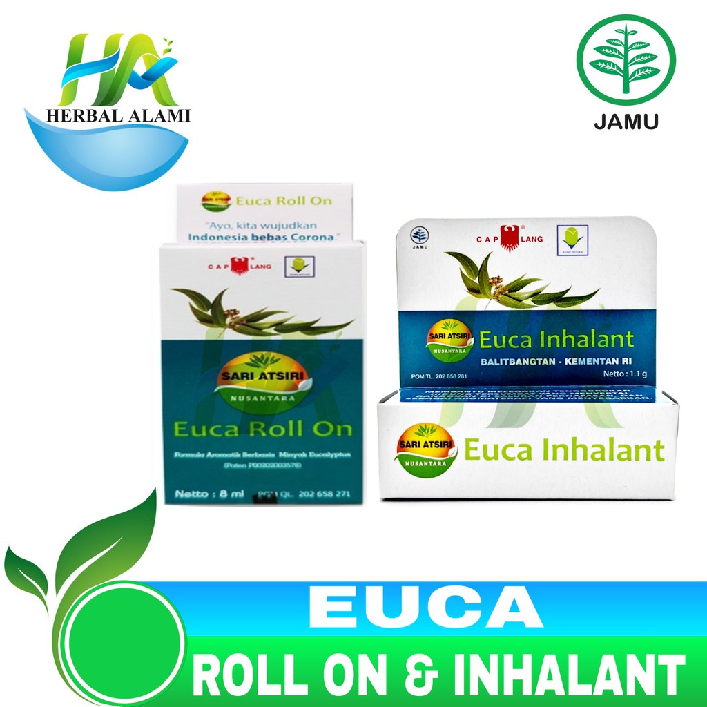 Euca Inhalant &amp; Euca Roll On - Melegakan tenggorokan &amp; hidung