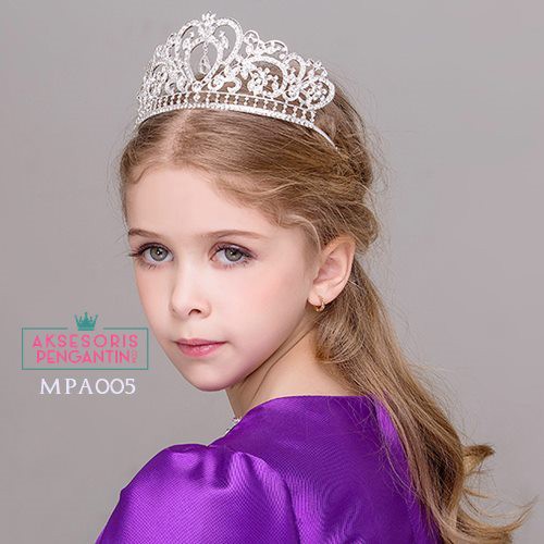 AKSESORIS TIARA CROWN MAHKOTA PESTA WEDDING ANAK MODERN MPA005