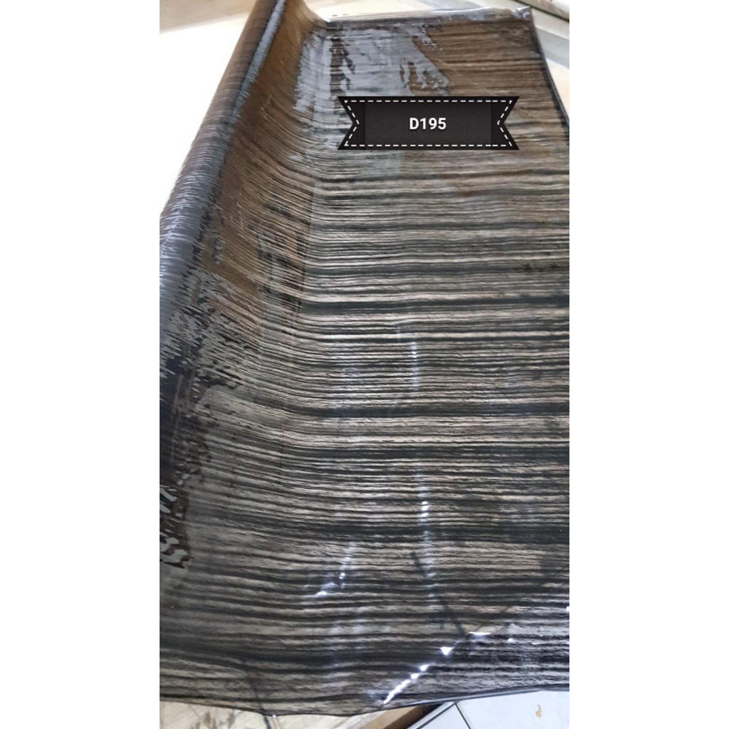 FILM KARBON WTP MOTIF KAYU GARIS HITAM TRANSPARAN UKURAN 100X100CM