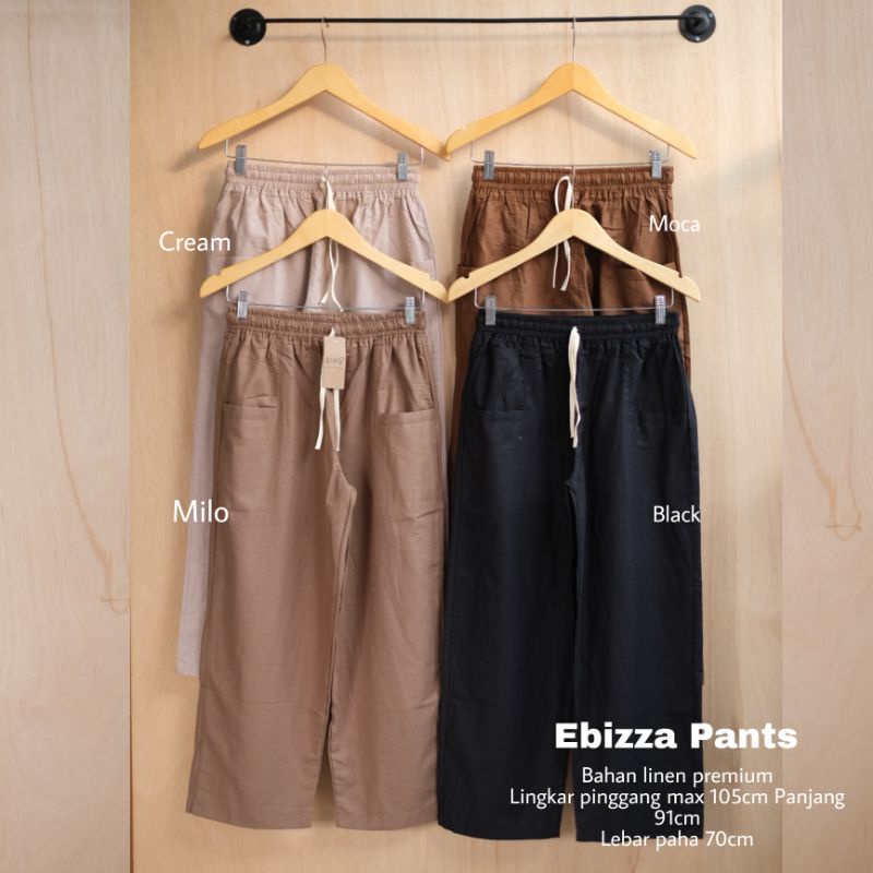 hightwaist Ebizza Pants Jumbo Nore harem pants linen celana wanita jumbo murah
