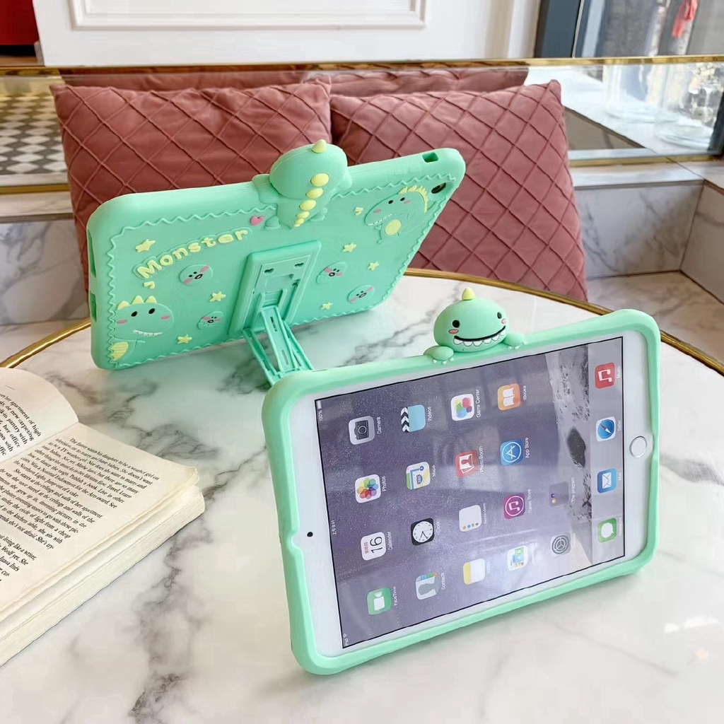 Cute prone dinosaur iPad silicone protective cover iPad 7 8 10.2 2019