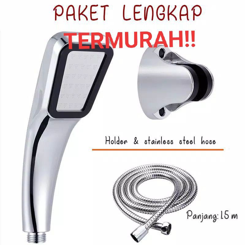 Shower Kepala Mandi 300 Lubang Tekanan Tinggi Pancuran Aerator Selang Head Shower