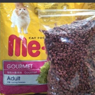 Meo Gourmet adult 1kg Repack Makanan kucing Me-O