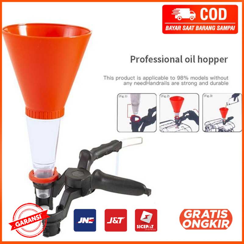 Set Corong Cairan Kendaraan Oil Funnel With Clamp - E020089