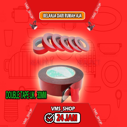 

LAKBAN DOUBLE TAPE / SELOTIP DAUBLE TAPE UK. 10M X 30MM ( 1PCS ) - RED