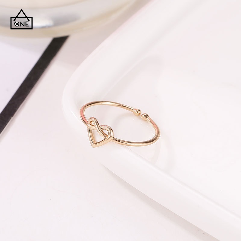 COD❤Cincin wanita cinta Berongga Disesuaikan Tiga Dimensi anak perempuan cincin anak perempuan A one