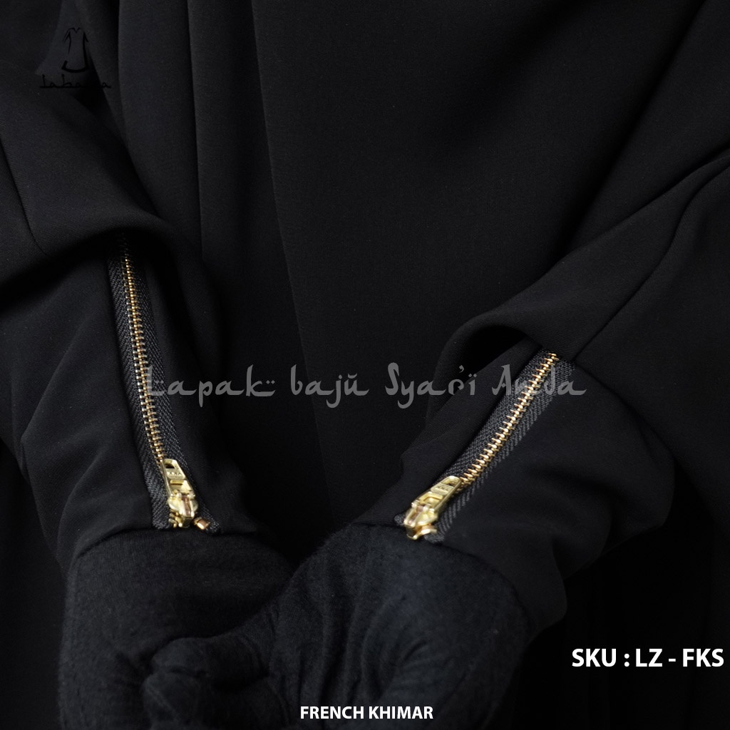 French Khimar Jetblack Jumbo Square Labasa Ori | French Hijab | Fashion Muslim