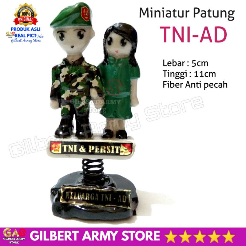 miniatur patung pasangan couple Tni Persit Tanpa Hijab Lengan Pendek Pajangan dasbor mobil lucu unik Terbaru GILBERT ARMY STORE Mainan awet Kado pernikahan Militer Polri