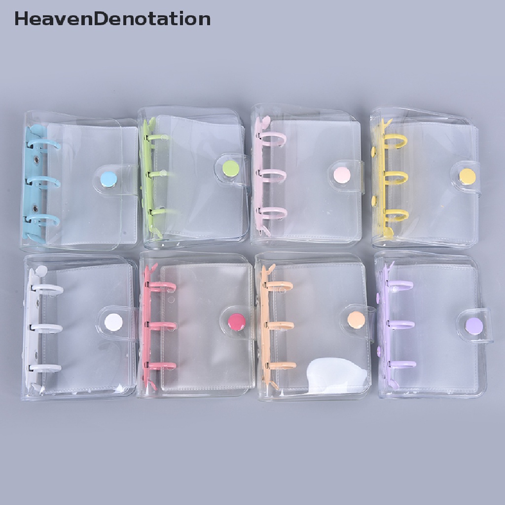 [HeavenDenotation] New Creative Cute Transparent 3 ring Mini PVC Loose-leaf Hand Book Student