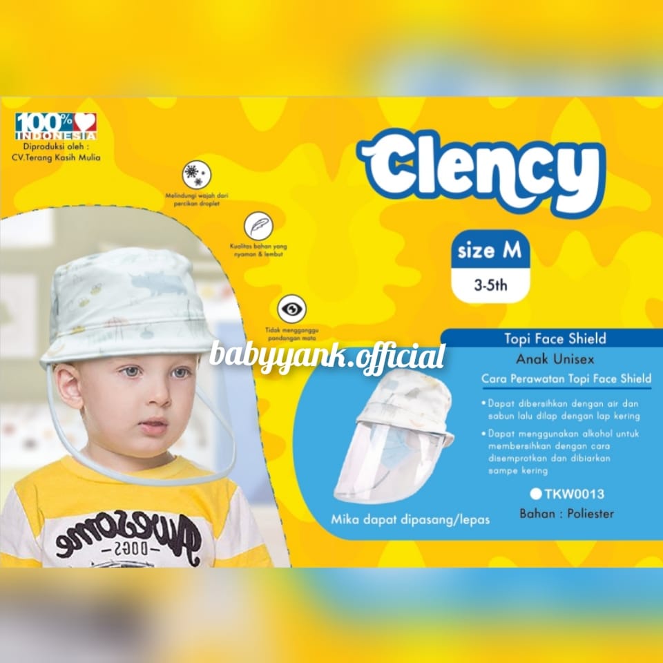 ♥BabyYank♥ CLENCY TOPI CORONA FACE SHIELD ANAK 3TH - 5TH - TOPI PELINDUNG DARI DROPLET DEBU VIRUS TKW0013