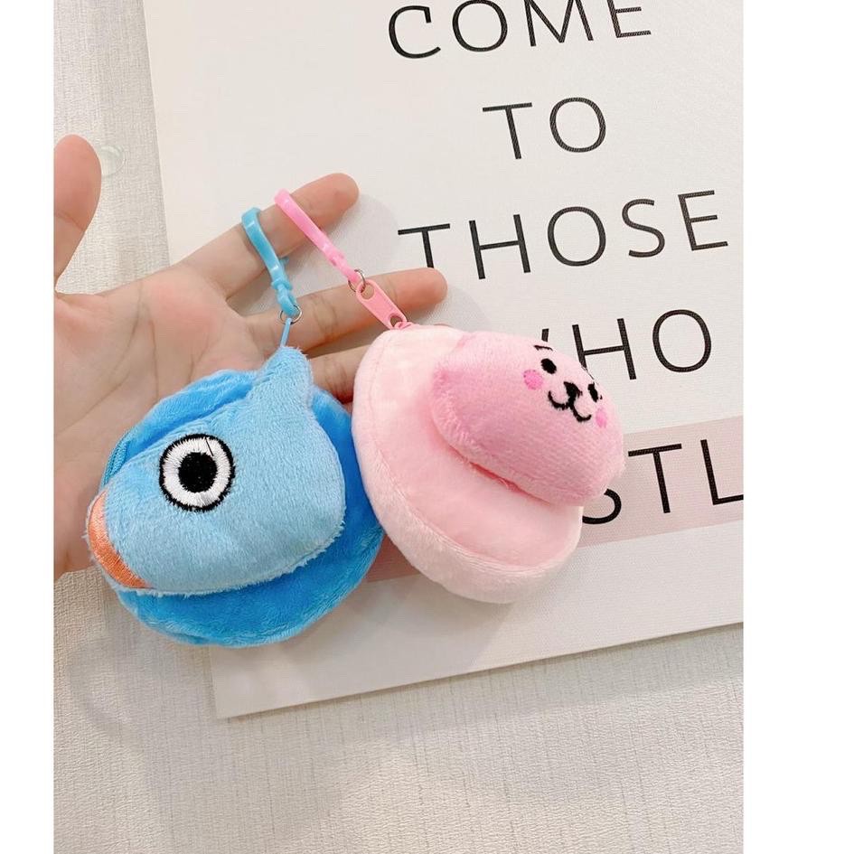 DOMPET KOIN BTS BT21 KECIL BAHAN KAIN / DOMPET BTS / DOMPET KOIN KARAKTER / DOMPET KOIN BTS21 / DOMPET KARAKTER