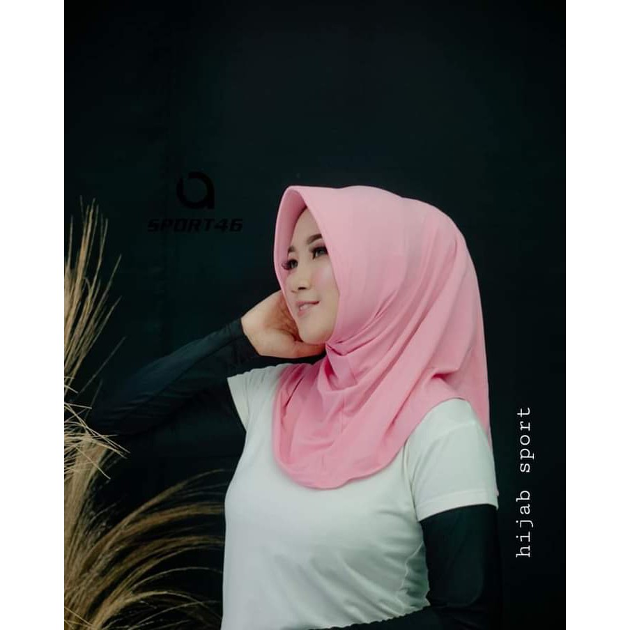 HIJAB SPORT OLAHRAGA HIJAB INSTAN KERUDUNG OLAHRAGA ANTEM BAHAN JERSY TEBAL TIDAK LICIN AB46-SPORT-2