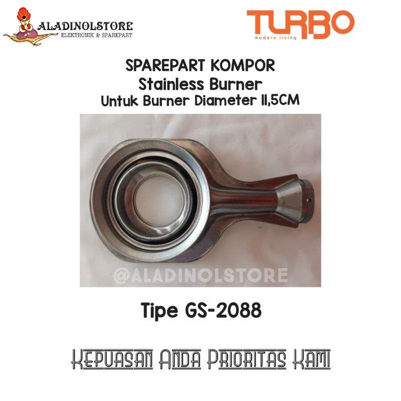 Cerobong Dudukan Tungku Burner/Stainless Burner Sparepart Kompor TURBO GS 2088 ORIGINAL