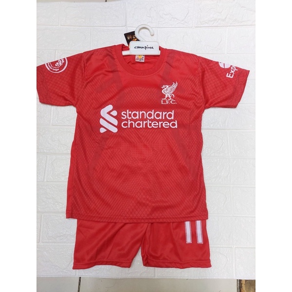 setelan anak liver.poll merah baju bola kids