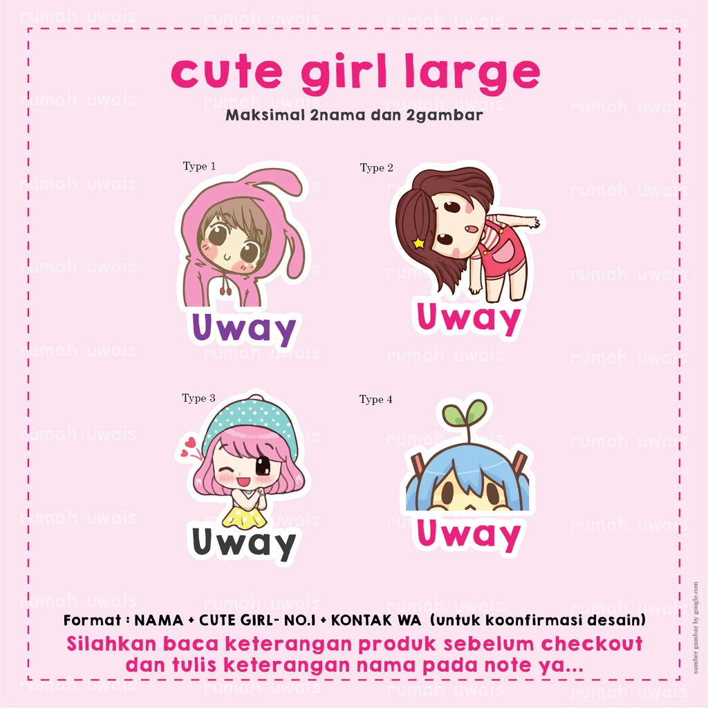 

LABEL BAJU IRON DAN STICKER CUSTOM NAMA MURAH KARAKTER GIRL ANAK PEREMPUAN rumah uwais