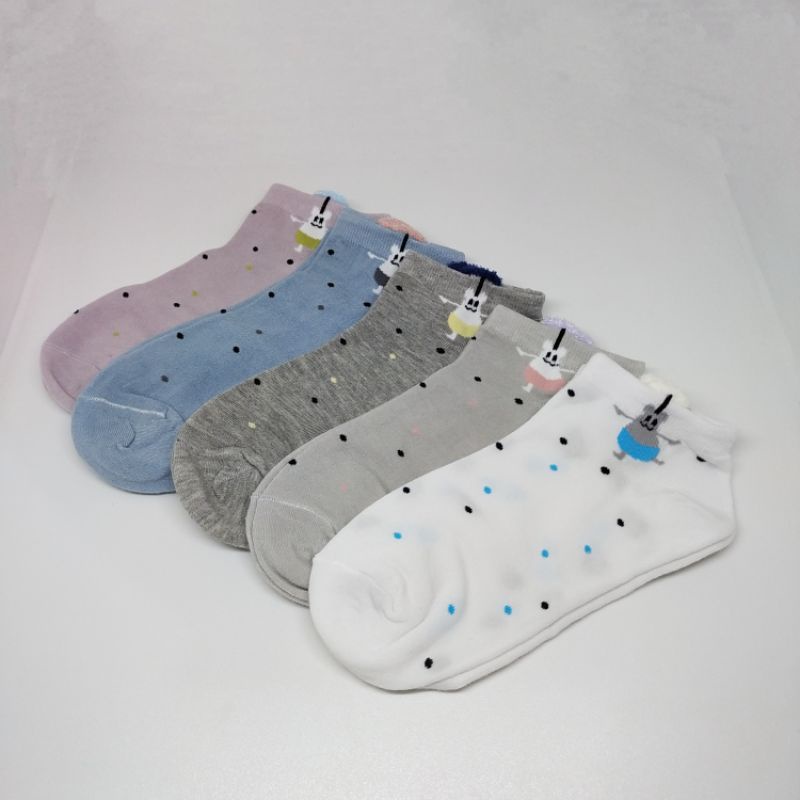 Kaos kaki wanita pendek motif bintik-bintik